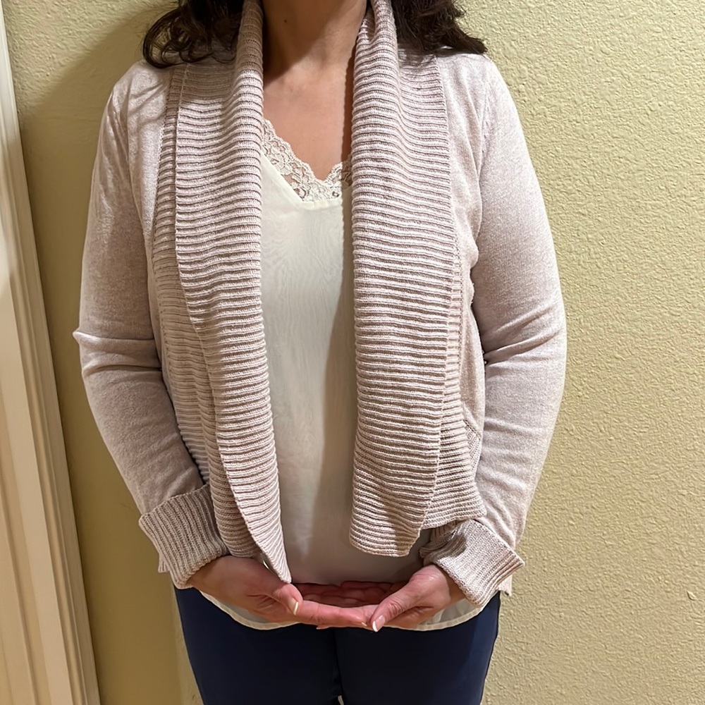 Light dusky pink sweater duster